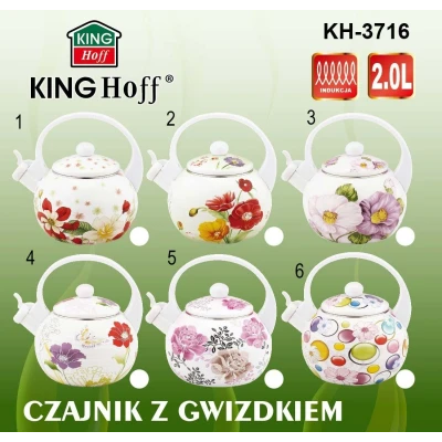 KH-3716 CZAJNIK EMALIOWANY KWIATY 2L