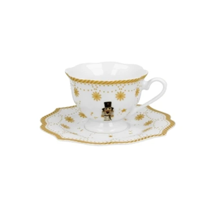 FILIŻANKA ŚWIĄTECZNA ZE SPODKIEM PORCELANA DO KAWY DO HERBATY NA PREZENT