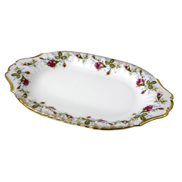 CER-PÓŁMISEK OWAL 32/33CM *RÓŻA+ZŁOTO* DYM-361A/IW