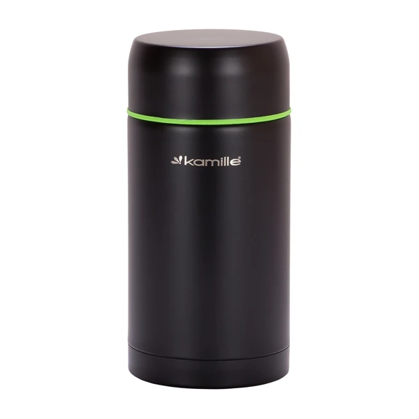 TERMOS OBIADOWY DUŻY 1000ML NA OBIAD ZUPĘ LUNCH NIERDZEWNY CZARNY KAMILLE