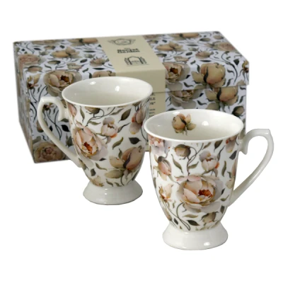 Komplet 2 kubków DUO English Roses White 0,6 l