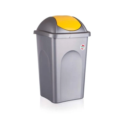 CZ-KOSZ NA ODPADY Z UCHYLNĄ KLAPĄ 60L *MULTIPAT ŻÓŁTY*