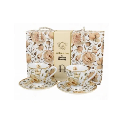 Filiżanki espresso DUO English Roses White 0,09 l