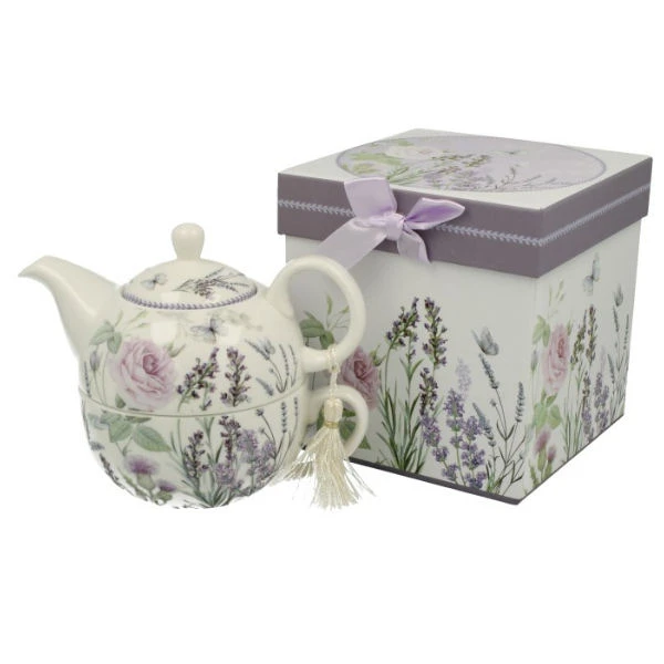 DUO-FILIŻANKA Z DZBANKIEM VIOLET FLOWERS