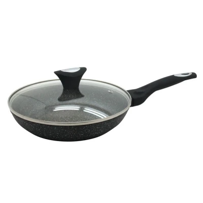 KB-7041 PATELNIA MARMURKOWA INDUKCJA 28CM Z POKRYWĄ