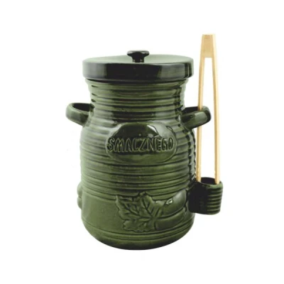 CH-POJEMNIK CERAMICZNY 1,5L NA OGÓRKI ZE SZCZYPCAMI ZIELONY 3262
