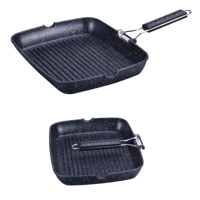 KH-3749 PATELNIA GRILLOWA Z POWŁOKĄ MARMUR 36x24CM