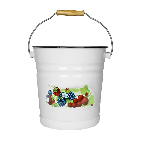 RYB-WIADRO EMALIOWANE 28CM ZDOBIONE 12L JAGODY 1324