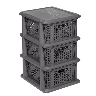 BRANQ-STOJAK BAMBOO Z 3 KOSZYKAMI ANTRACYT 1763
