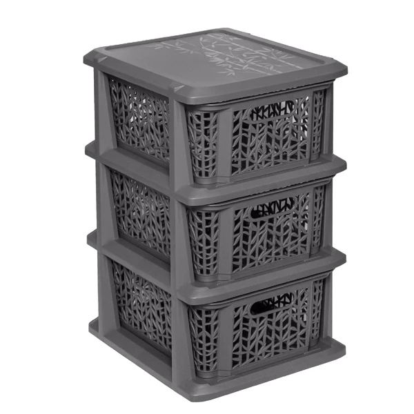 BRANQ-STOJAK BAMBOO Z 3 KOSZYKAMI ANTRACYT 1763