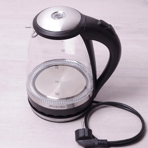 CZAJNIK ELEKTRYCZNY SZKLANY 1,5L 2200W CZARNY 1701B