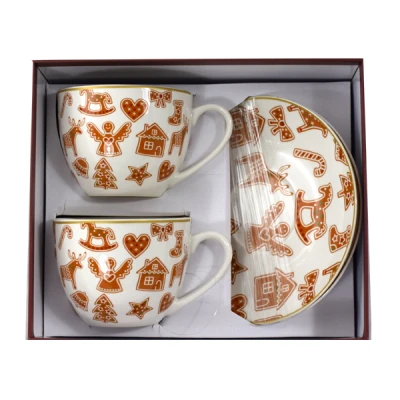 Komplet filiżanek DUO Gingerbread White