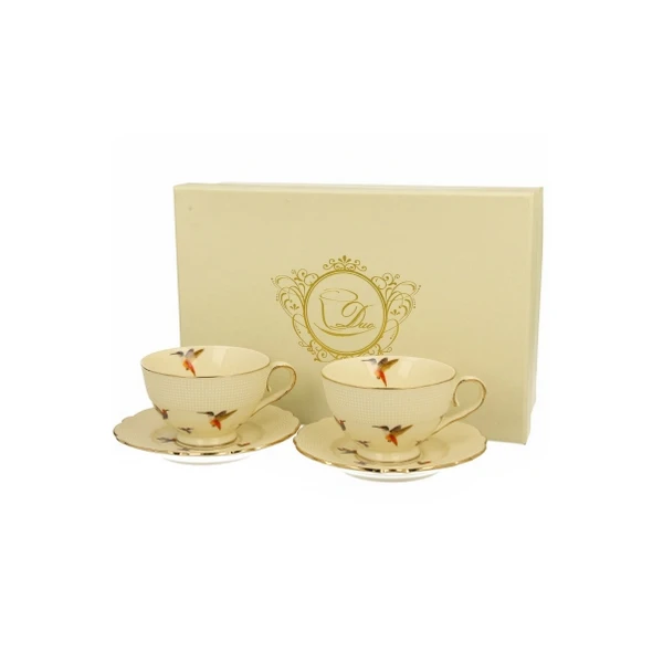 Filiżanki do espresso DUO ECRU KOLIBRY 0,125 l