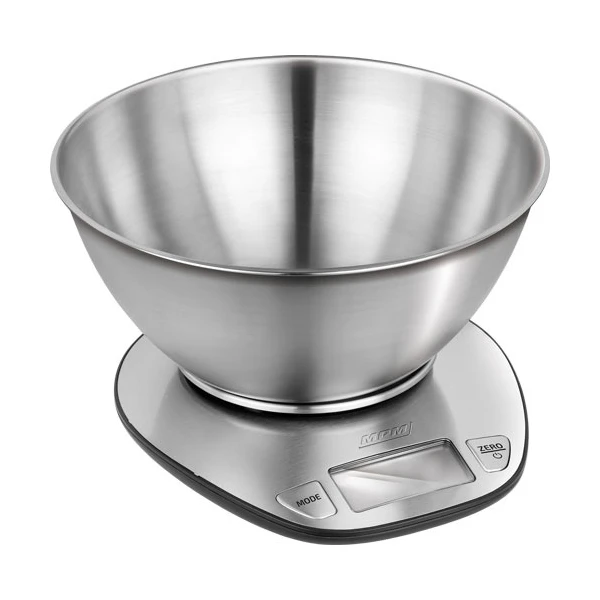 WAGA KUCHENNA Z MISĄ MPM MWK-05M srebrny/szary 5 kg WYŚWIETLACZ DOKŁADNA