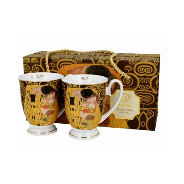 DUO-2 KUBKI *KISS BROWN G.KLIMT* GOLDEN LINE