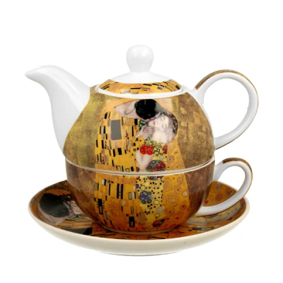 DUO-DZBANEK PORCELANOWY DO HERBATY Z ZAPARZACZEM  *THE KISS*