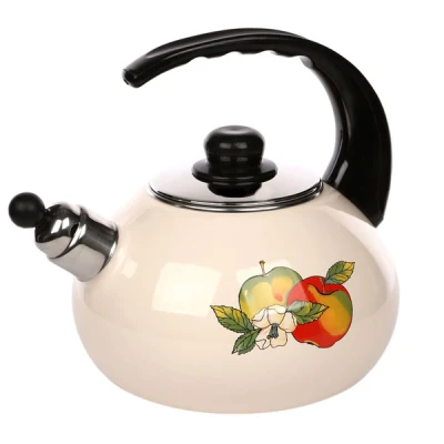 CZAJNIK EMALIOWANY *PYZA* 2,5L KREM/JABŁKO