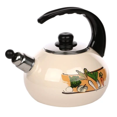 CZAJNIK EMALIOWANY *PYZA* 2,5L KREM/WARZYWA