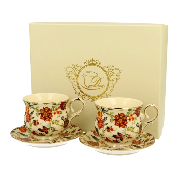 DUO-KOMPLET FILIŻANEK 2+2 ZE SPODKAMI ESPRESSO *FANTASY*