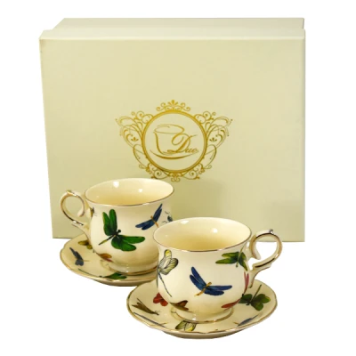 DUO-KOMPLET FILIŻANEK 2+2 ZE SPODKAMI ESPRESSO *WAŻKI*