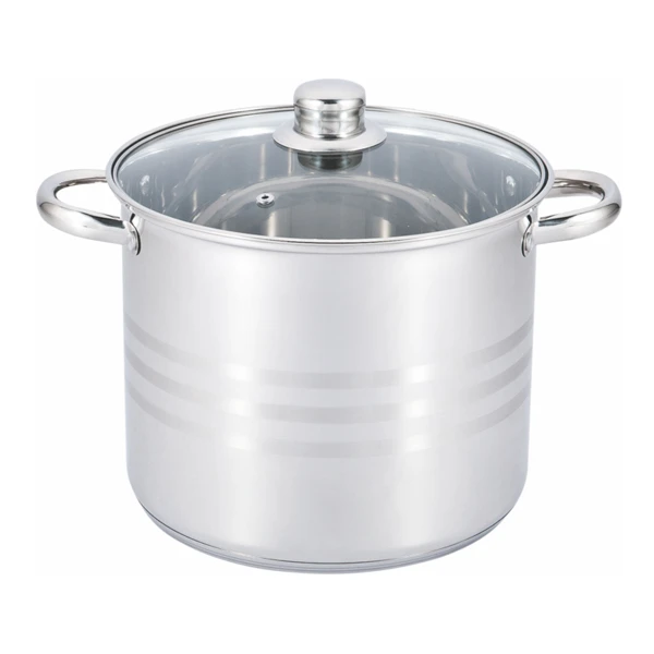 GARNEK INDUKCJA NIERDZEWNY METALOWY 24CM/9L Z POKRYWKĄ POKRYWĄ