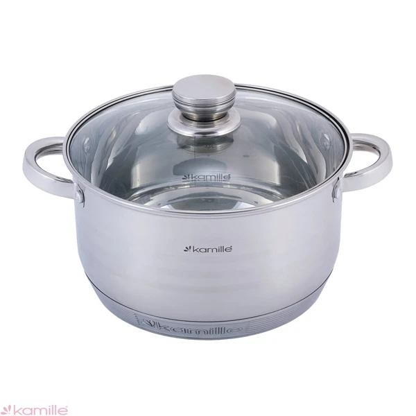 GARNEK INDUKCJA NA INDUKCJĘ 5L 24cm Z POKRYWKĄ POKRYWĄ NIERDZEWNY JAKOŚĆ