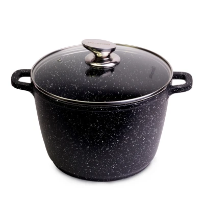 GARNEK MARMUROWY Z POKRYWKĄ 24CM WYSOKI 6,2L DUŻY KAMILLE 4407