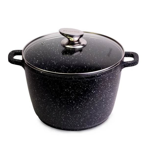 GARNEK MARMUROWY Z POKRYWKĄ 24CM WYSOKI 6,2L DUŻY KAMILLE 4407