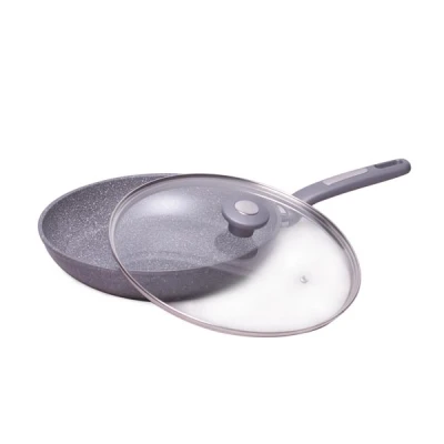 PATELNIA 28CM GRANITOWA Z POKRYWĄ 4273GR