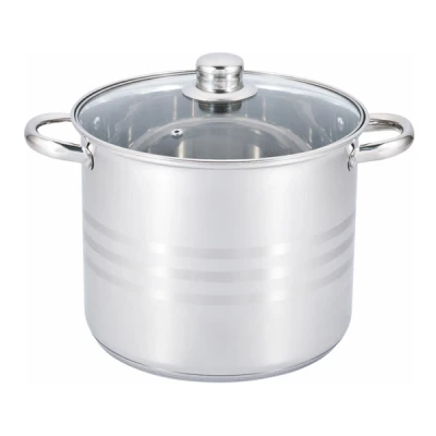 GARNEK INDUKCJA NIERDZEWNY METALOWY 24CM/9L Z POKRYWKĄ POKRYWĄ