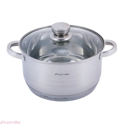 GARNEK INDUKCJA NA INDUKCJĘ 5L 24cm Z POKRYWKĄ POKRYWĄ NIERDZEWNY JAKOŚĆ