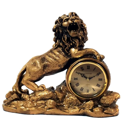 ZEGAR ZEGAREK KOMINKOWY DEKORACYJNY STOJĄCY CERAMICZNY 29CM RETRO ZŁOTY