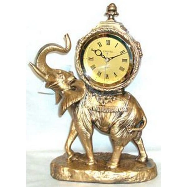 ZEGAR ZEGAREK KOMINKOWY DEKORACYJNY STOJĄCY CERAMICZNY 33,5CM RETRO ZŁOTY