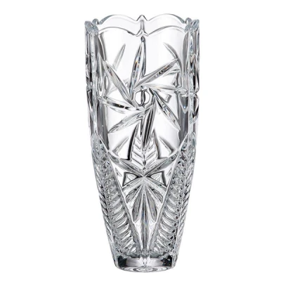 WAZON SZKLANY KRYSZTAŁOWY PRZEZROCZYSTY OZDOBNY WYSOKI ELEGANCKI 30 CM
