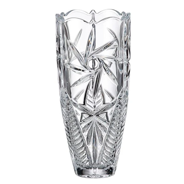 WAZON SZKLANY KRYSZTAŁOWY PRZEZROCZYSTY OZDOBNY WYSOKI ELEGANCKI 30 CM