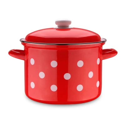 OFNE-GARNEK EMAL. 24CM Z/P *BIAŁE GROCHY* 741261