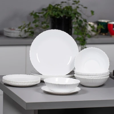 Serwis obiadowy Prima Deco Opalex Carbo porcelana