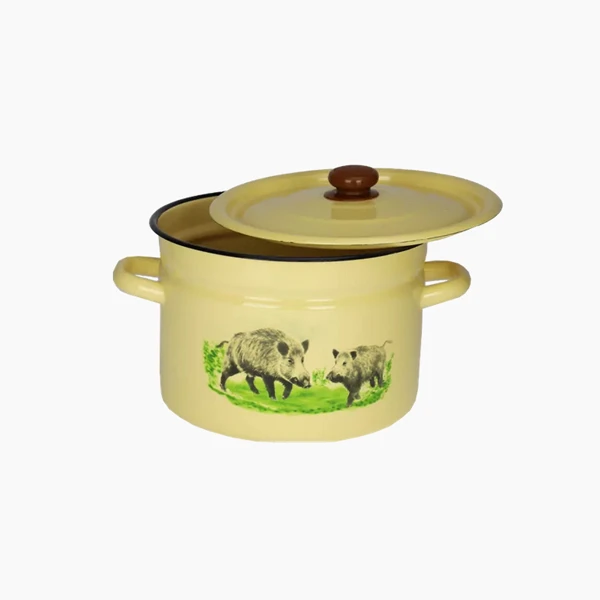 RYB-GARNEK EMALIOWANY ZDOBIONY 26CM Z/P 9L DZIK 1621