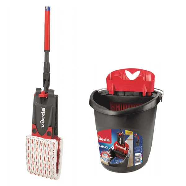 VILEDA MOP PŁASKI ULTRAMAX BOX ZESTAW KOMPLET WIADRO + WYCISKACZ ULTRAMAX