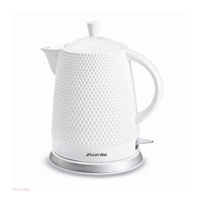 CZAJNIK ELEKTRYCZNY BEZPRZEWODOWY CERAMICZNY KAMILLE 1200 W 1,5 L BIAŁY