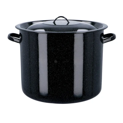 GARNEK EMALIOWANY *502/28* Z POKRYWĄ 15L WYSOKI CZARNY 749342