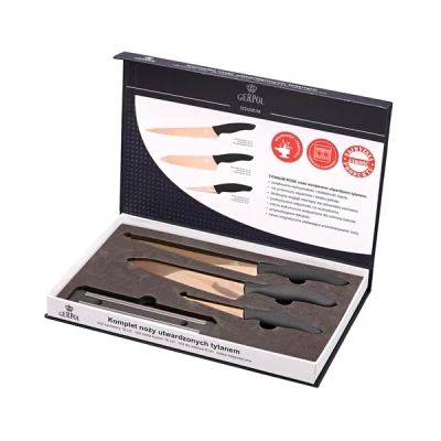 GER-KPL. NOŻY 4-ELEM. UTWARDZONYCH TYTANEM