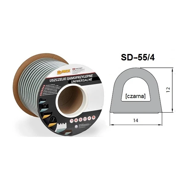 Uszczelka samoprzylepna Stomil Sanok SD-55 14x12 mm