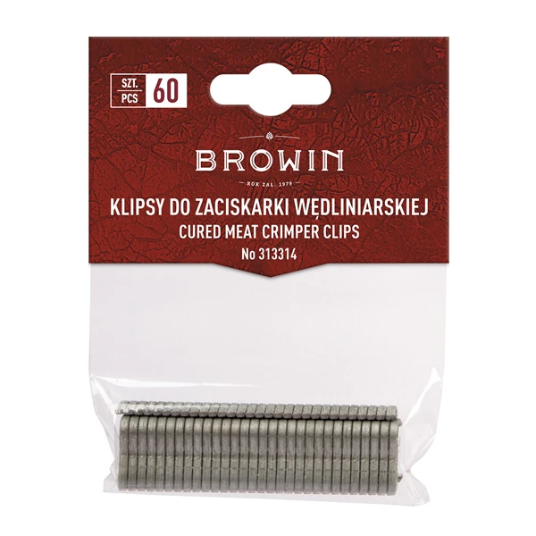 KLIPSY DO ZACISKARKI WĘDLINIARSKIEJ OPASKI A60 METALOWE WĘDLINY 60 SZTUK
