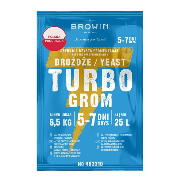 DROŻDŻE GORZELNICZE TURBO GROM 5-7 DNI 85G BROWIN
