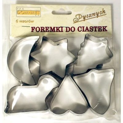 METALOWE FOREMKI DO CIASTECZEK CIAST 6 SZT RÓŻNE KSZTAŁTY ZESTAW