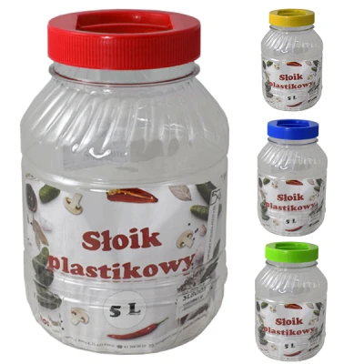 SŁOIK SŁÓJ PLASTIKOWY Z WIECZKIEM DUŻY NA PRZETWORY OGÓRKI KOMPOT 5L