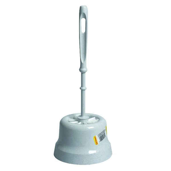 SZCZOTKA DO WC KOMPLET BIAŁY PLASTIKOWY STOJAK 28cm