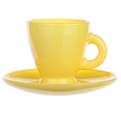 Filiżanka z spodkiem 85 ml żółta