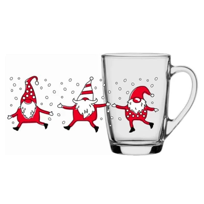 KUBEK DO KAWY HERBATY PORCELANOWY 300ML TAŃCZĄCE KRASNALE